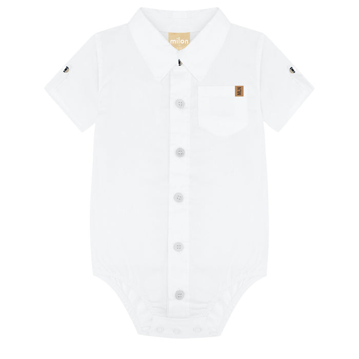 Classic Button-Up Bodysuit & Cargo Shorts Set image 0