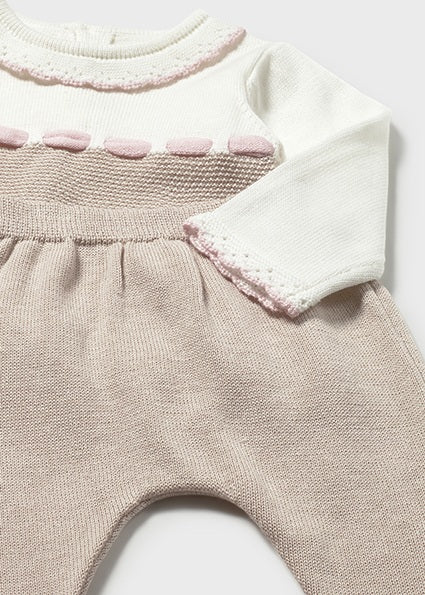 Mayoral Baby Knit Two-Piece Footed Set Two Tone