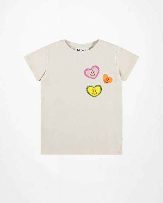 Molo Sequin Heart Tee, Beige