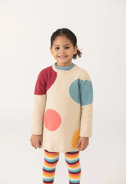 Rainbow Dot Sweater Dress & Tights Set