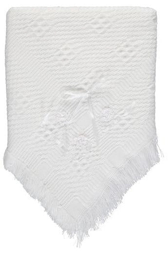 White Blanket with Fringe image 2