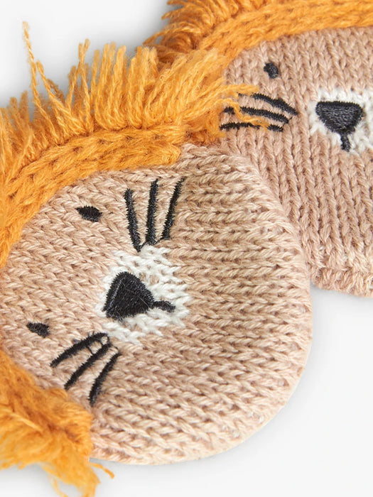 Wild Pals Knit Mittens (Lion or Zebra)