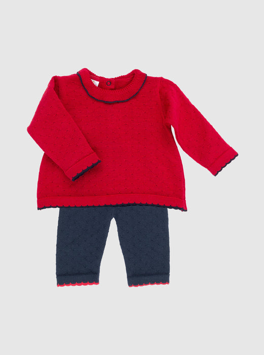 Red & Navy Knit 2pc image 0