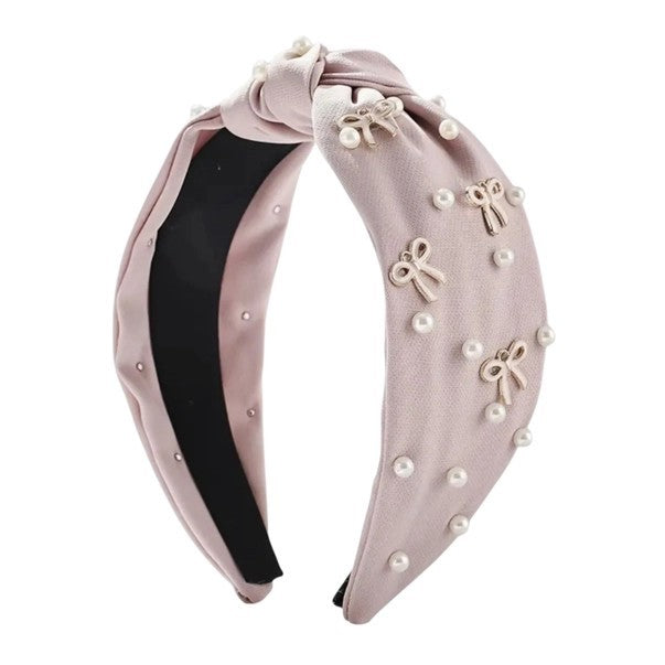 Pearl & Bow Embellished Knotted Headbands image 2