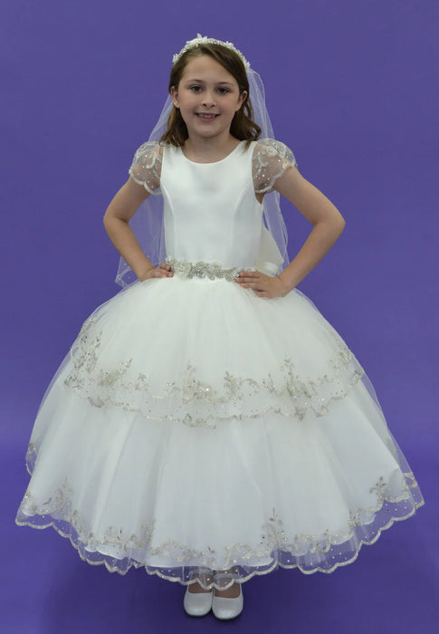 Elenor - Diamond White w/ Veil & Headband 2025 Bella Bow image 0