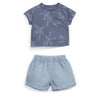Palm Tree Pocket Tee w/ Grey Shorts image 0