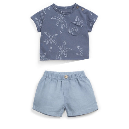 Palm Tree Pocket Tee w/ Grey Shorts image 0