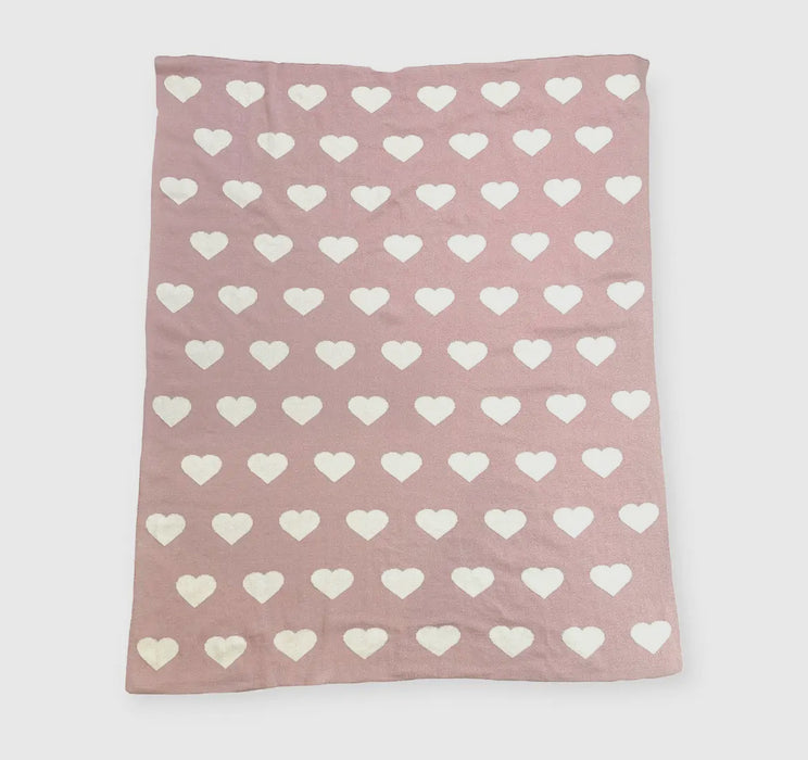 Knit Reversable Heart Blanket image 2