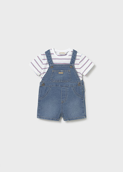 Mayoral Baby Denim Overall Short Set Blue