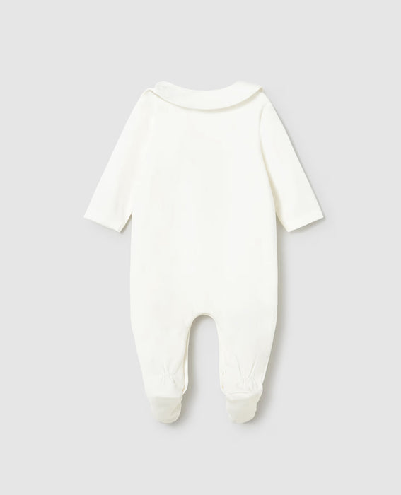 Mayoral Baby Boy Bear Footie & Bib Set Natural