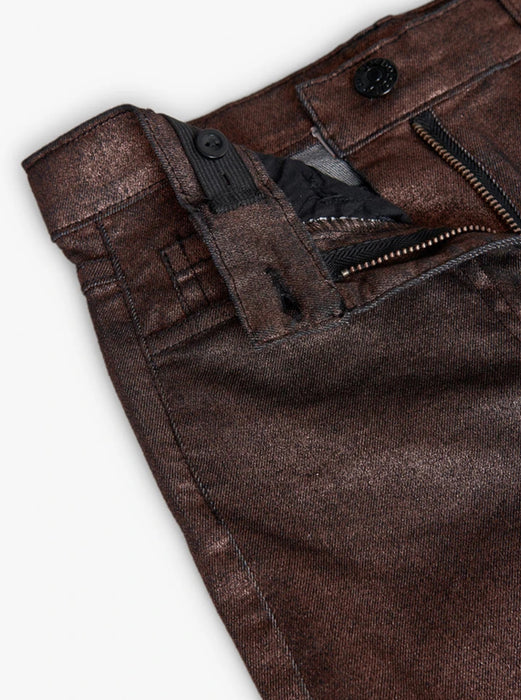 Ivory Heart Top & Metallic Brown Pants Set