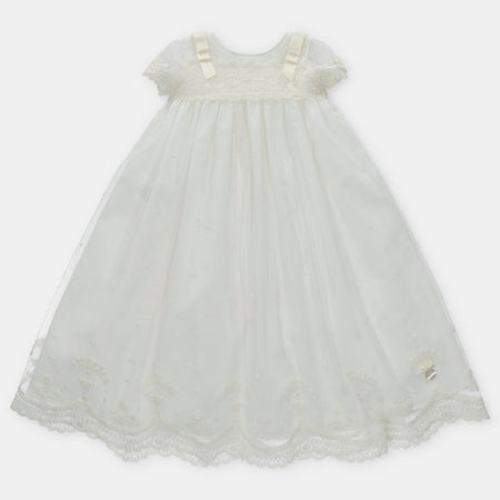 Ivory Lace Cap Sleeve & Bows Gown image 0