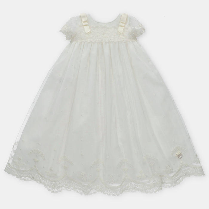 Ivory Lace Cap Sleeve & Bows Gown image 0