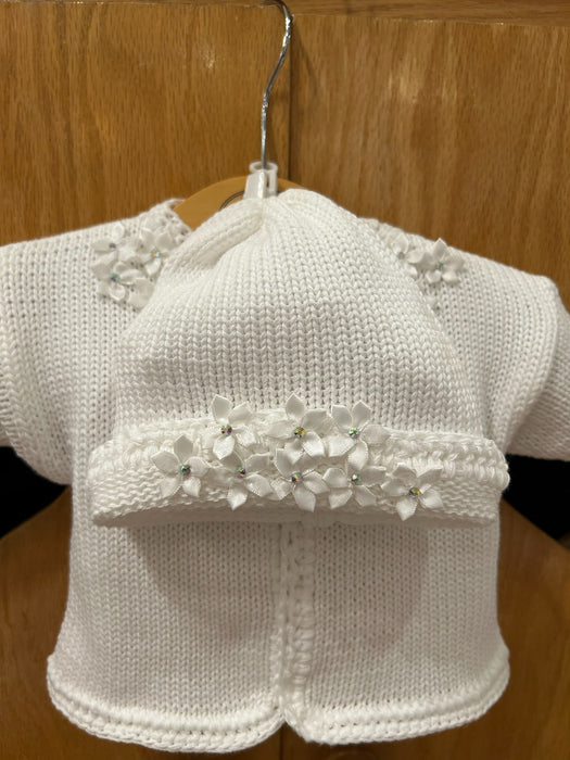 White Flowers Sweater w/ Hat image 2