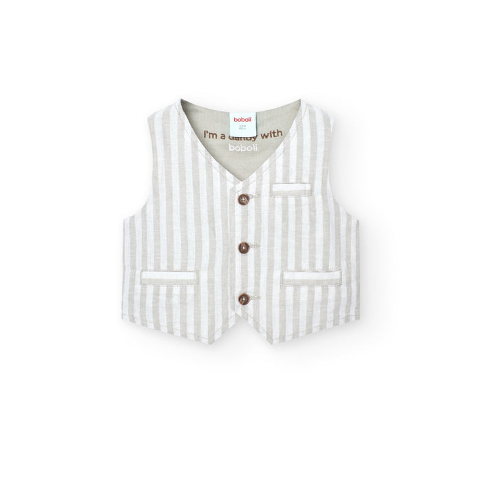 Tan Pinstripe 4-piece Set image 1