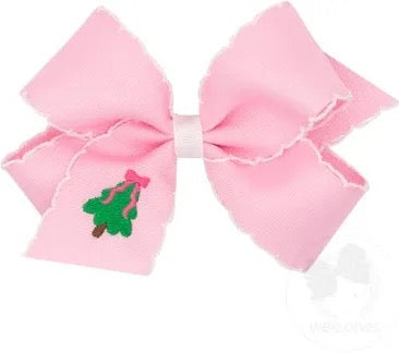 Pink Embroidered Christmas Bow image 2