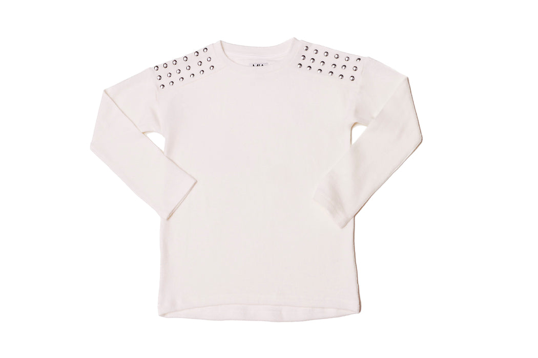 White Studded Sweater image 0