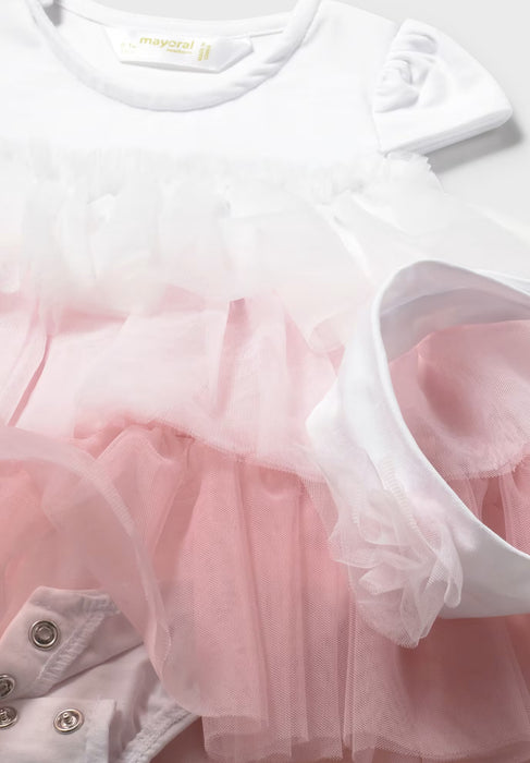 Mayoral Baby Girl Tulle Romper & Headband Set Baby Rose