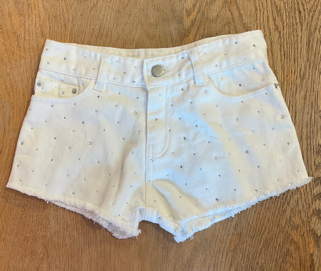 Rhinestone White Denim Shorts image 0
