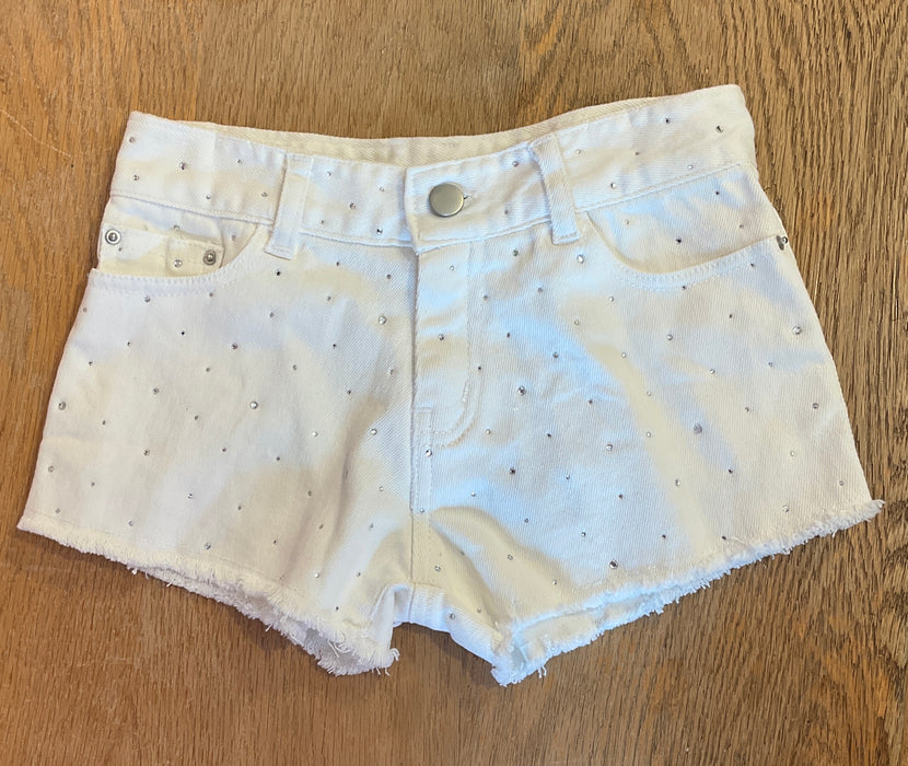 Rhinestone White Denim Shorts image 0