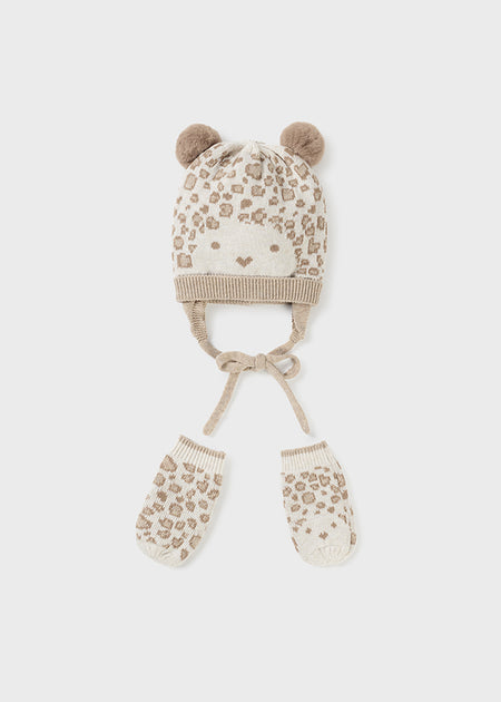 Leopard Hat & Mitten Set image 0