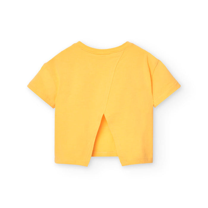 Golden Bloom Top & Pleated Denim Skirt Set image 1