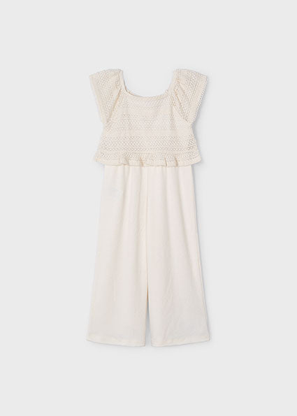 Elegant Ivory Crochet Jumpsuit image 2
