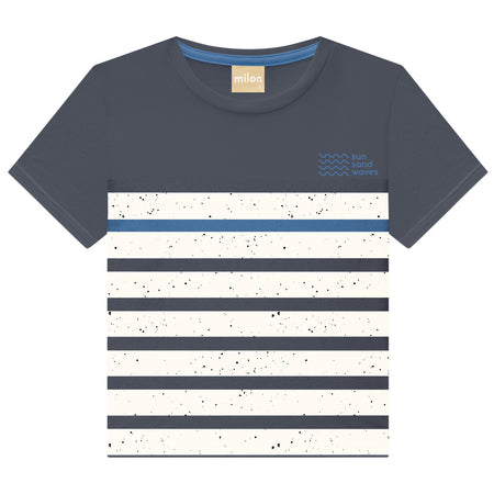 Blue 2-Piece Set – Striped Tee & Cargo Shorts image 0