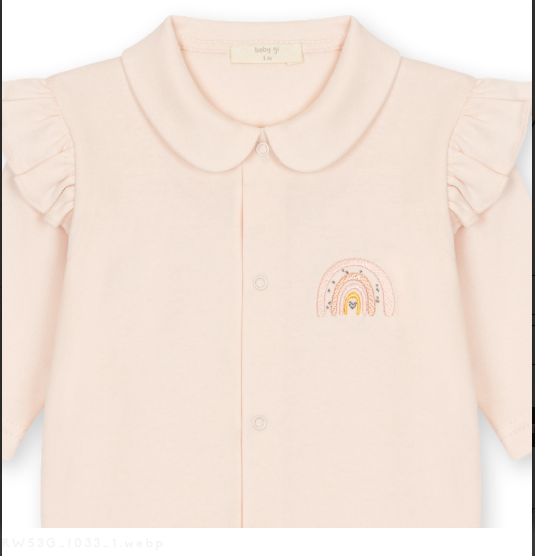 Rainbow Ruffle Collar Footie Baby