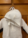 Boy Waffle Cross Knit Romper with Hat image 2