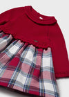 Red Knit & Plaid Dress image 1