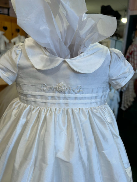 Pure Silk Short Sleeve Collared Gown image 1