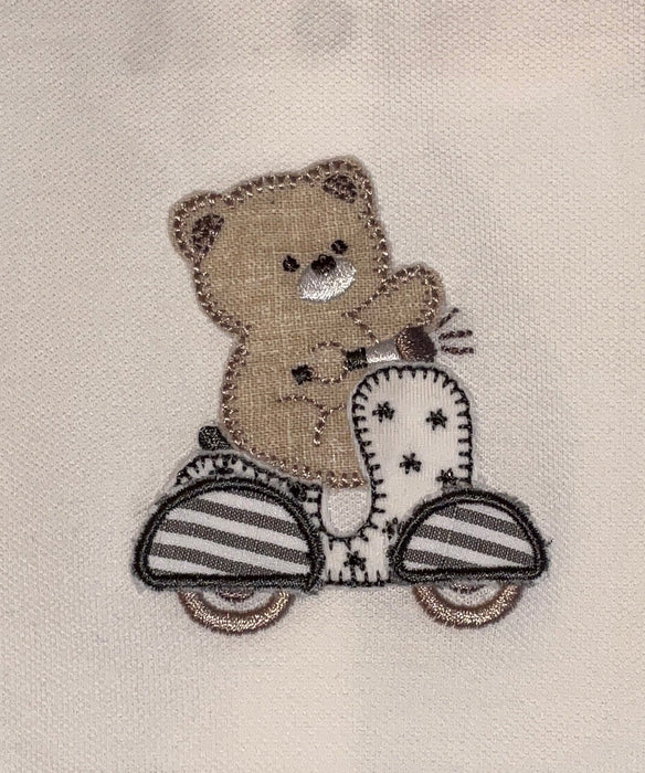 Mayoral Baby Teddy Motif Short Romper Cream