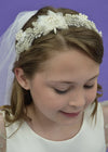 Elenor - Diamond White w/ Veil & Headband 2025 Bella Bow image 9