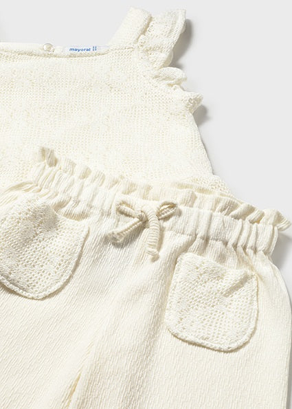 Mayoral Toddler Textured Two-Piece Pant Set Cream