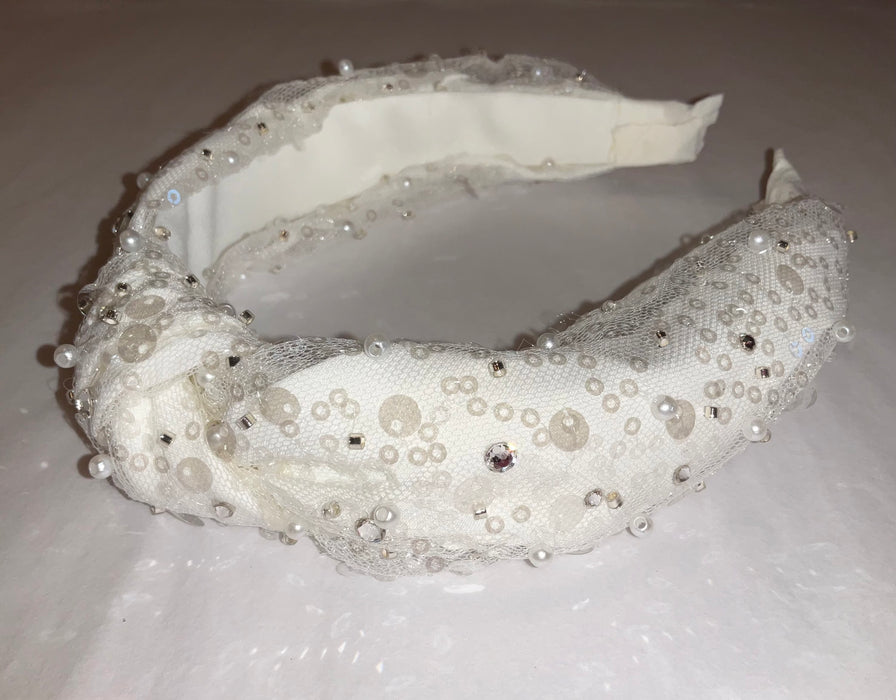 Pearl & Sequin Knot Headband image 3