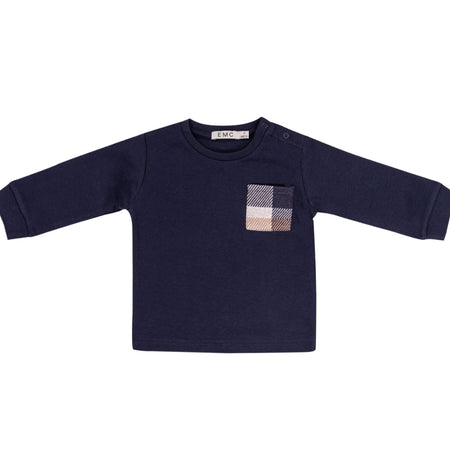 Navy Plaid Pocket Tee w/ Cords image 0