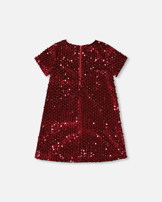 Velvet Sequin Dress - Red or Green