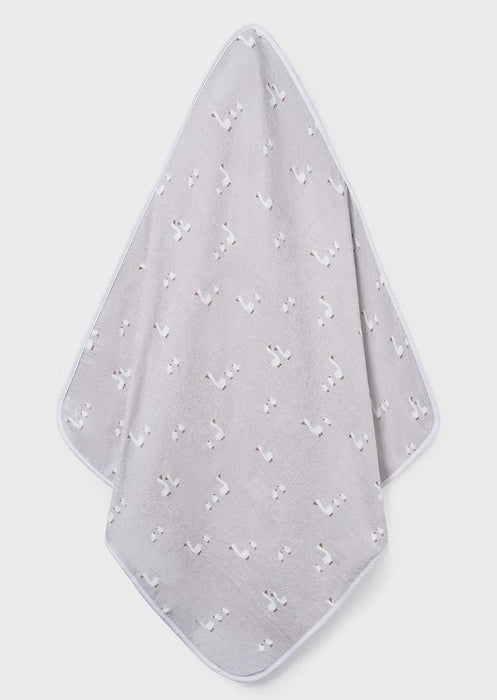 Mayoral Baby Goose Hooded Towel Grey