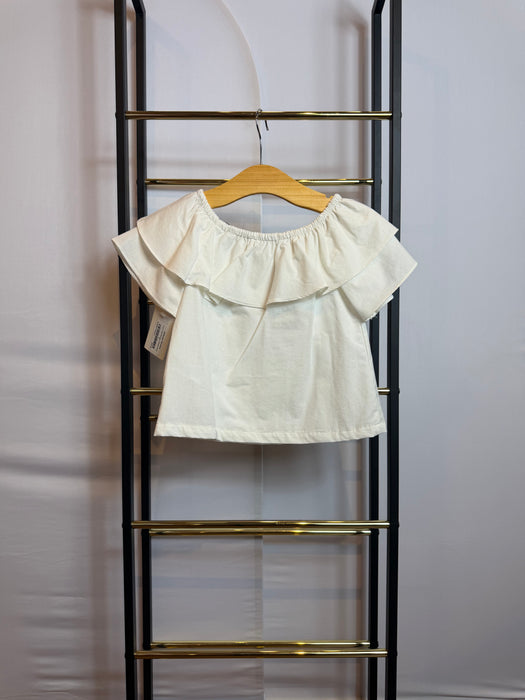 Flower Detail Blouse w/ Striped Pants