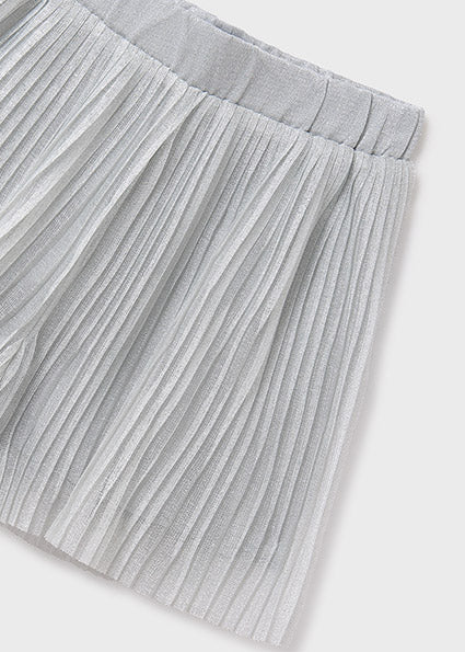 Shimmer & Shine Metallic Pleated Skort – Silver & Gold image 0