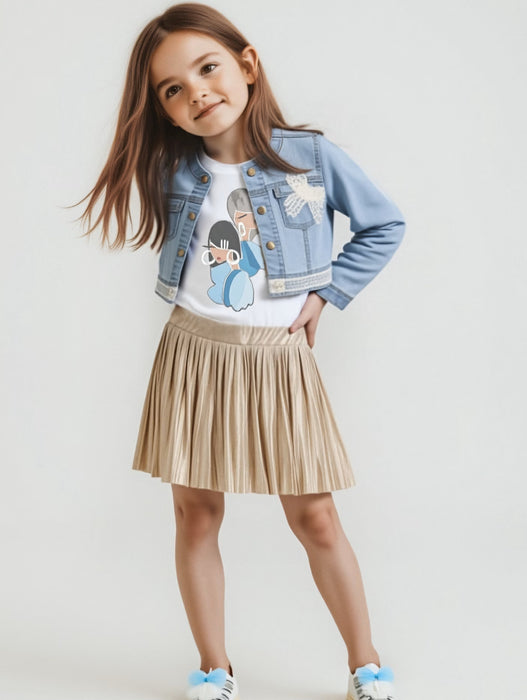 Gold Slick Pleated Skort