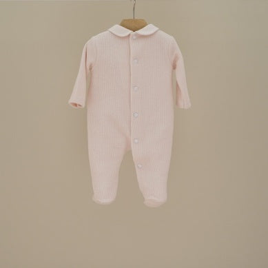 Pink Heart Knit Footie