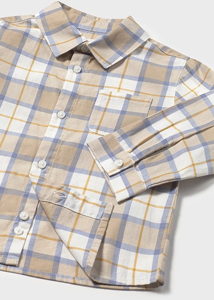 Blueberry Sand Plaid Shirt & Navy Corduroy Pant Set