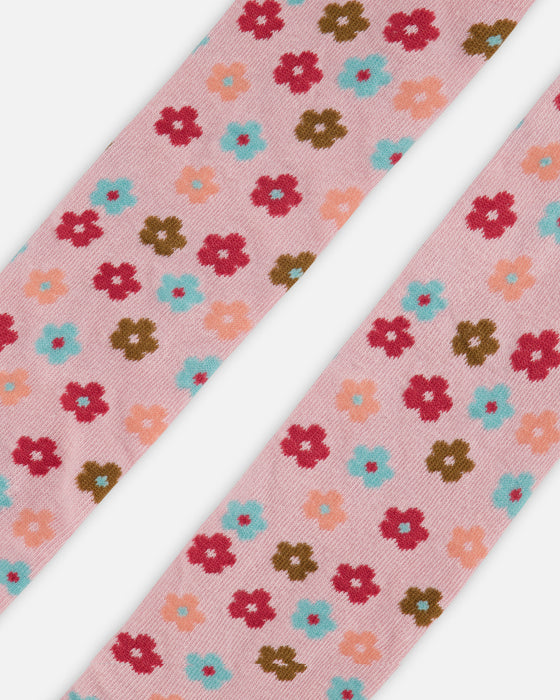 Pink Floral Tights & Sweater Dress