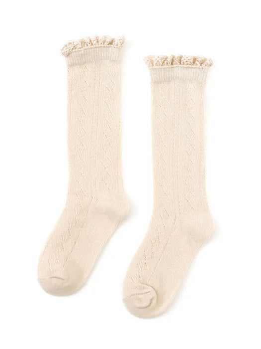Fancy Lace Top Knee Highs 0-6mos image 1