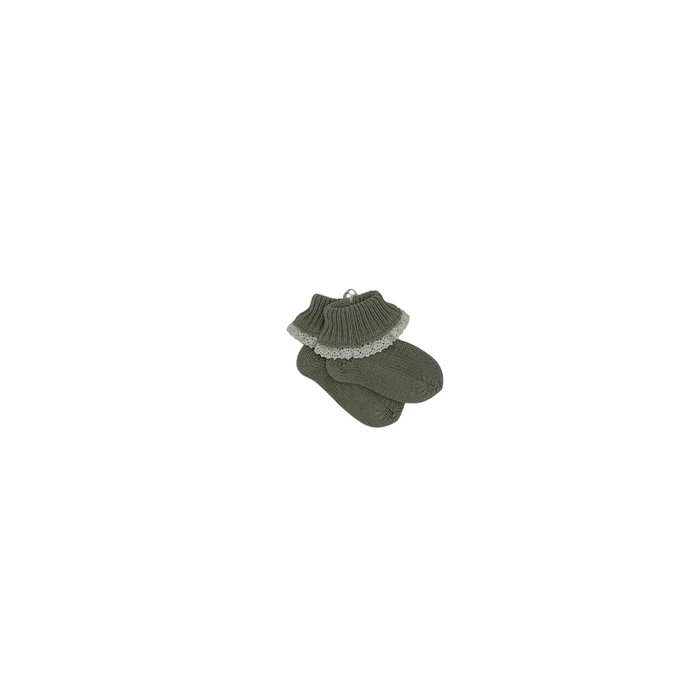 Lace Trim Knit Booties image 1