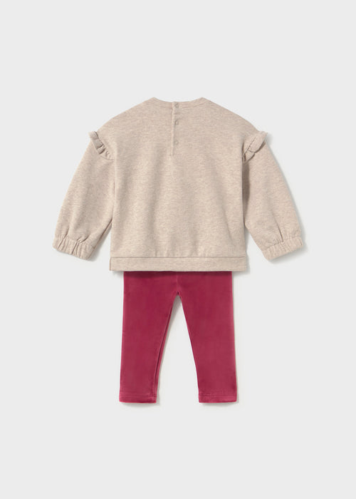 Raspberry Sweatshirt & Velour Leggings Set, Toddler
