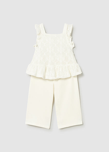 Mayoral Toddler Textured Two-Piece Pant Set Cream