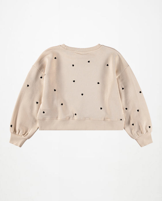 Molo Heart Print Sweatsuit, Beige